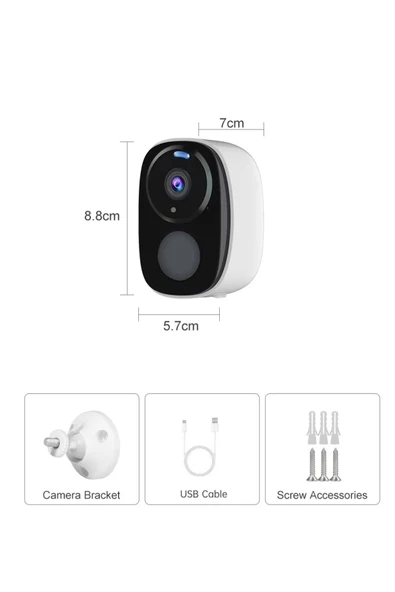 WİFİ GECE GÖRÜŞLÜ ÇİFT YÖNLÜ SES 2K AKILLI KAMERA WATERPROF 5000MAH DAHİLİ BATARYA - 3