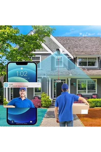 WİFİ GECE GÖRÜŞLÜ ÇİFT YÖNLÜ SES 2K AKILLI KAMERA WATERPROF 5000MAH DAHİLİ BATARYA - 4