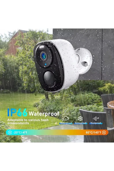 WİFİ GECE GÖRÜŞLÜ ÇİFT YÖNLÜ SES 2K AKILLI KAMERA WATERPROF 5000MAH DAHİLİ BATARYA - 6