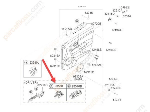 Kia Soul Ayna Kumanda Düğme (2011-2014) 1.6 935852K000WK - 2