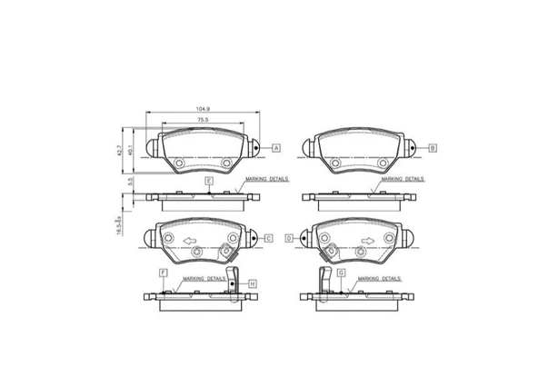 Opel Astra Clasic Arka Fren Balatasi (1998-2007) 1.6 1605105