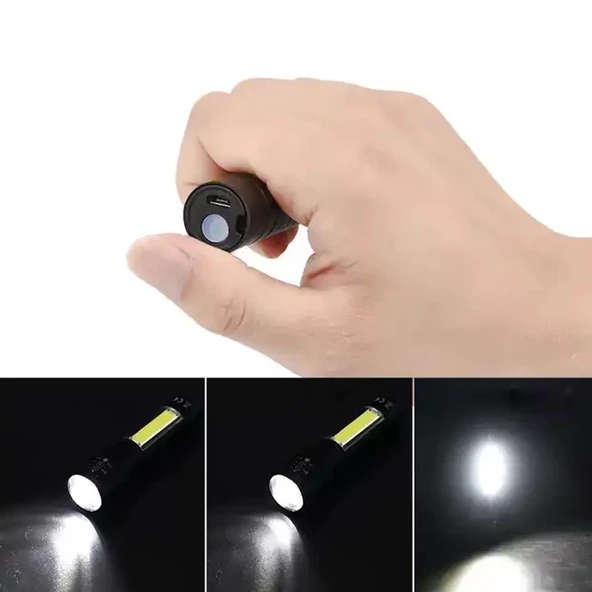 Mini Çok Güçlü Şarjlı El Feneri (xpe-cob Led )  Wt-030 - 6