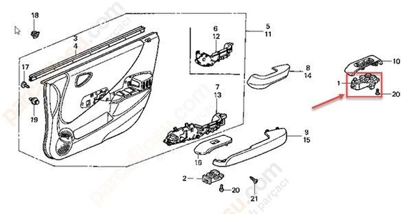 Honda City Düğme Kapi Ön Cam (2006-2009) 1.4 35750SAAG11ZA - 2