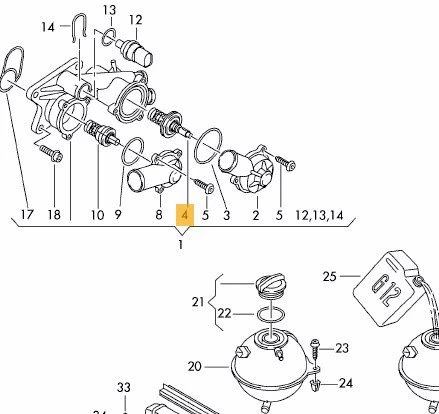 Skoda Fabia Termostat (2008-2012) 1.4 03C121110L - Resim 2