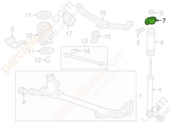 Opel Astra Arka Amortisör Takozu (2010-2015) 1.6, 1.4, 1.3 CDTI 13345953 - 2