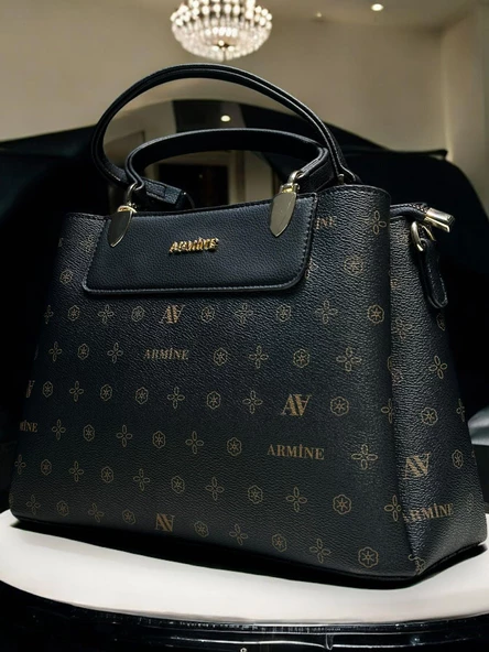 Armine Kartlık ve Bileklik Hediyeli El Ve Kol Çantası Suni Deri Bayan Omuz Çantası VS.BLKT.0054 - Resim 4