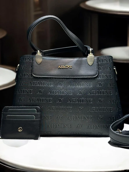 Armine Kartlık ve Bileklik Hediyeli El Ve Kol Çantası Suni Deri Bayan Omuz Çantası VS.BLKT.0055 ürün görseli