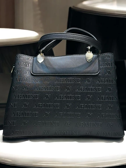 Armine Kartlık ve Bileklik Hediyeli El Ve Kol Çantası Suni Deri Bayan Omuz Çantası VS.BLKT.0055 - Resim 6