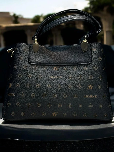 Armine Kartlık ve Bileklik Hediyeli El Ve Kol Çantası Suni Deri Bayan Omuz Çantası VS.BLKT.0054 - Resim 6