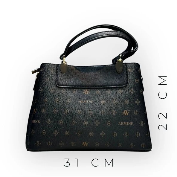 Armine Kartlık ve Bileklik Hediyeli El Ve Kol Çantası Suni Deri Bayan Omuz Çantası VS.BLKT.0054 - Resim 2