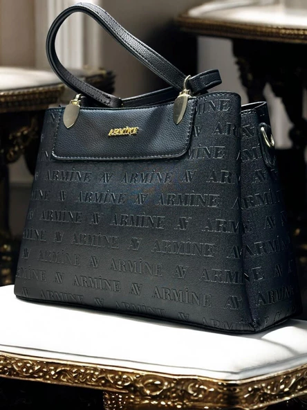 Armine Kartlık ve Bileklik Hediyeli El Ve Kol Çantası Suni Deri Bayan Omuz Çantası VS.BLKT.0055 - Resim 4