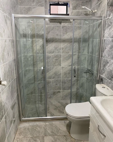 Teknesiz Cam Duşakabin Düz 2 Sabit 2 Sürgülü ND112 - 2