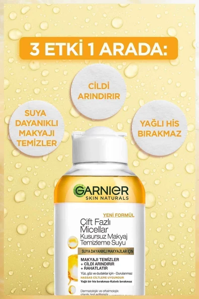 Garnier Çift Fazlı Micellar Kusursuz Makyaj Temizleme Suyu 100ml - 2