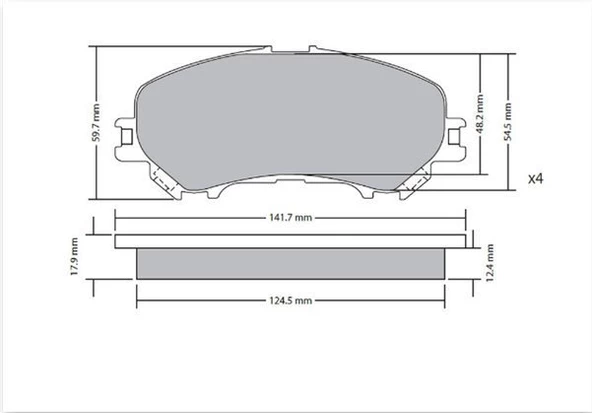 Renault Megane Ön Fren Balata (2016-2020) 1.6 DCI 410606124R ürün görseli