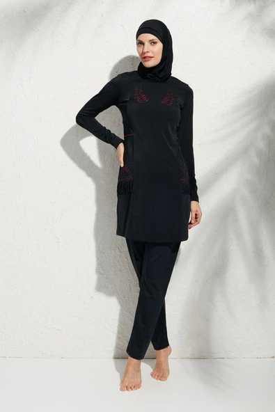 Pierre Cardin 191913 Uzunkollu Aplikeli Tesettür Mayo - Resim 2