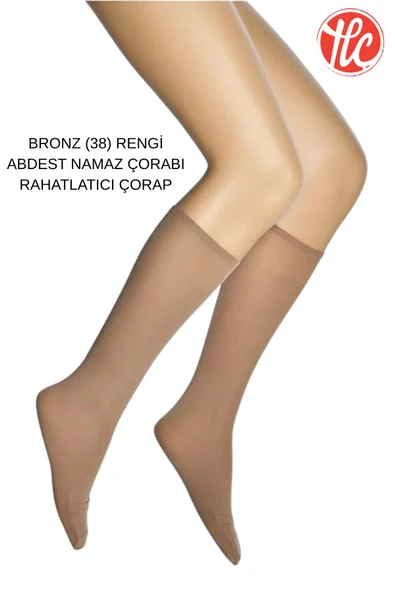 İtaliana Orta Kalın 40 Denye Burnu Açılabilen Pratik Dizaltı Abdest Çorabı - 3