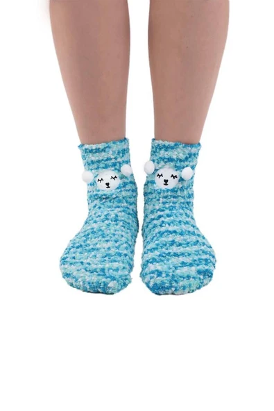 Sahab 48900 Kadın Ayıcık Desenli Peluş Çorap - Resim 3