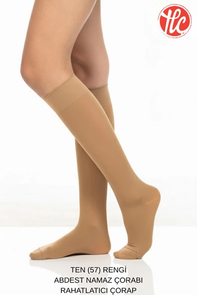 İtaliana Orta Kalın 40 Denye Burnu Açılabilen Pratik Dizaltı Abdest Çorabı - 5