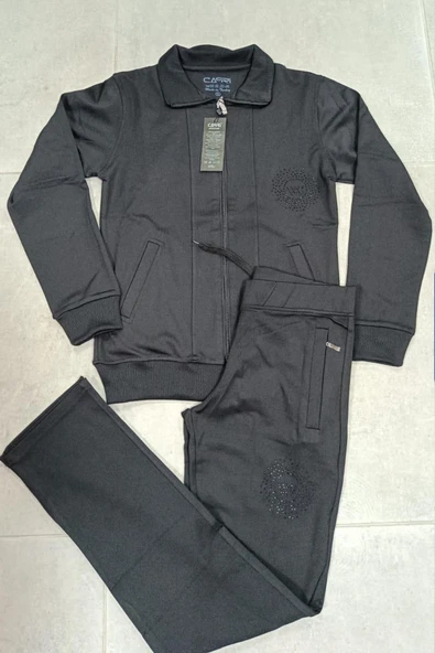 Capri 941 Kadın Taşlı Dalgıç Kumaş Eşofman Takım - 8