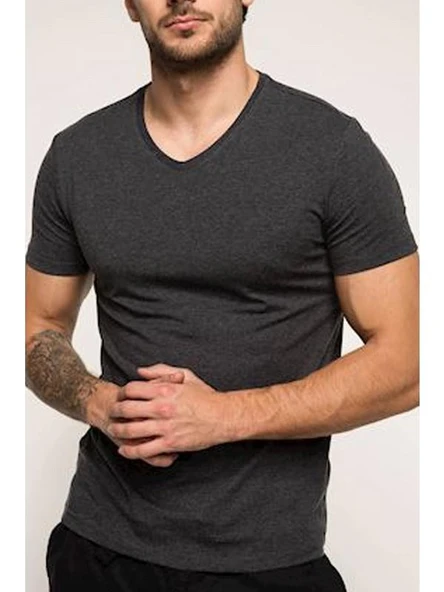 Goldenbay 2552 Erkek V Yaka Kısa Kollu Üst Sıcak Tutan Termal İçlik - 4