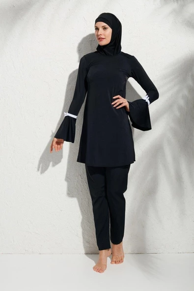 Pierre Cardin 191934 Uzunkollu Kolu Volanlı Tesettür Mayo - 9
