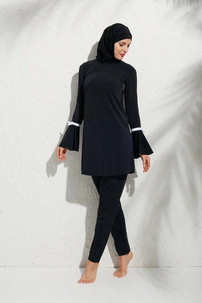 Pierre Cardin 191934 Uzunkollu Kolu Volanlı Tesettür Mayo - Resim 3