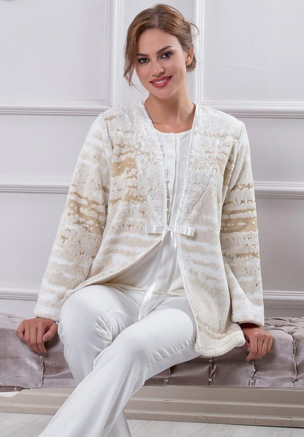 Tuba 7582 3lü Welsoft Sabahlıklı Lohusa Pijama Takımı