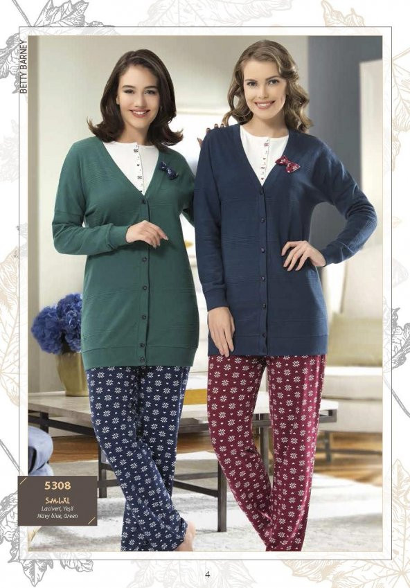 Poleren 5308 Kadın Betty 3lü Pijama Takımı