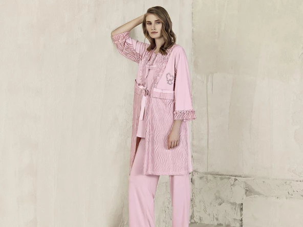 Artış 3403 Sabahlıklı Lohusa Pijama Takımı - 2