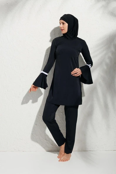 Pierre Cardin 191934 Uzunkollu Kolu Volanlı Tesettür Mayo - Resim 2