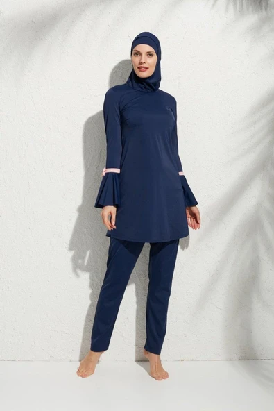 Pierre Cardin 191934 Uzunkollu Kolu Volanlı Tesettür Mayo - Resim 7