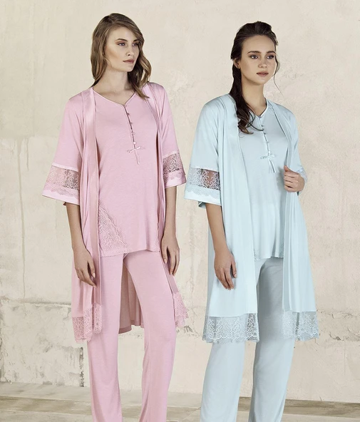 Artış 3405 3'Lü Sabahlık Pijama Takımı - 2