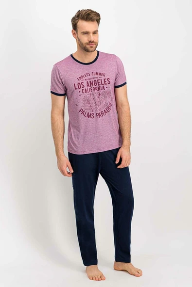 Arnetta 617 Los Angeles Mürdümmelanj Erkek Pijama Takımı - Resim 3