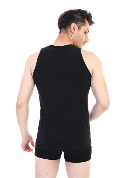 Çift Kaplan 917 Elastanlı Erkek Atlet Siyah - 4