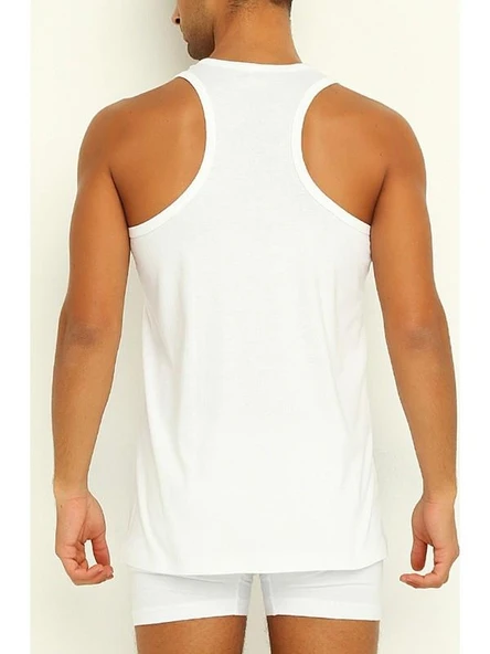 Yıldız Erkek Formen Beyaz Likralı Sporcu Rambo 1 Adet Atlet - Resim 2