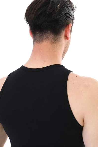 Çift Kaplan 917 Elastanlı Erkek Atlet Siyah - 3