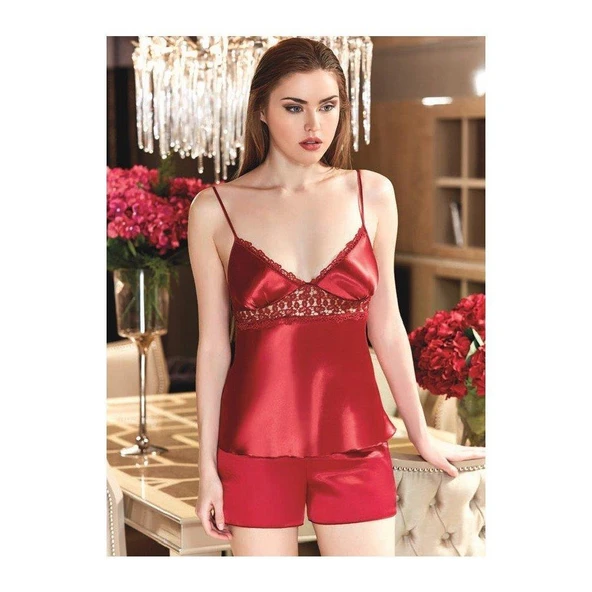 Jeremi 470 6'lı Saten Dantelli Gecelik Sabahlık Takımı - Resim 3