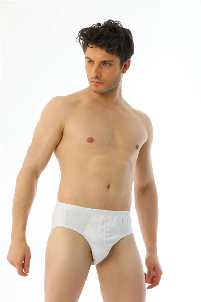 Çift Kaplan 740 Erkek Süprem Kumaş Beyaz Slip Külot - Resim 2