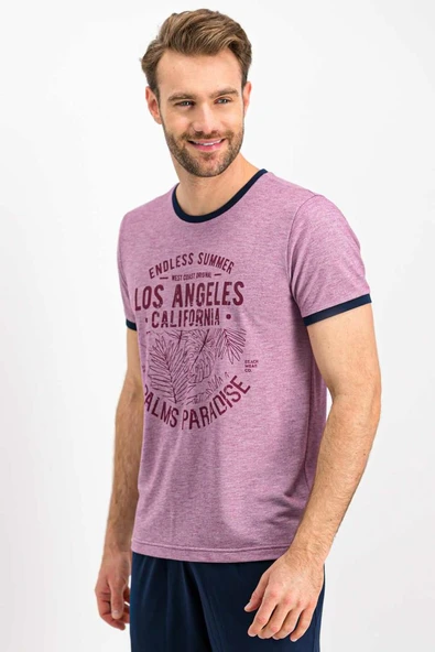 Arnetta 617 Los Angeles Mürdümmelanj Erkek Pijama Takımı - Resim 2