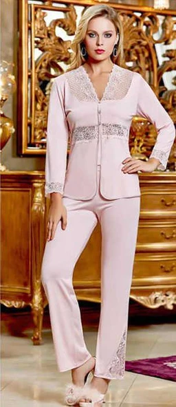 Jeremi 544 6'lı Penye Kısa Gecelikli Sabahlık Takımı - 2