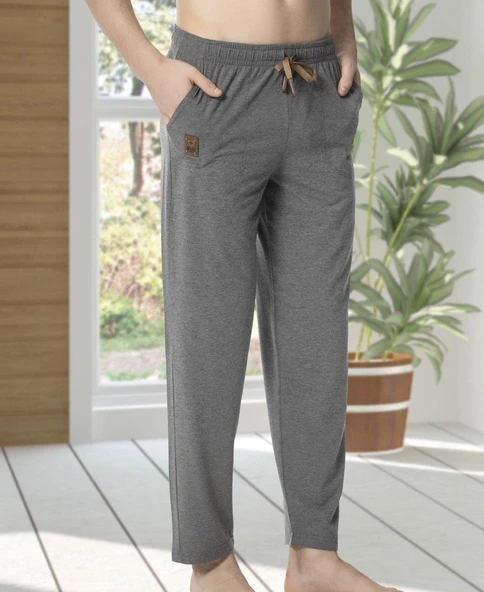 Kly 120 Büyük Beden Erkek Likralı Tek Penye Pijama Alt - 5