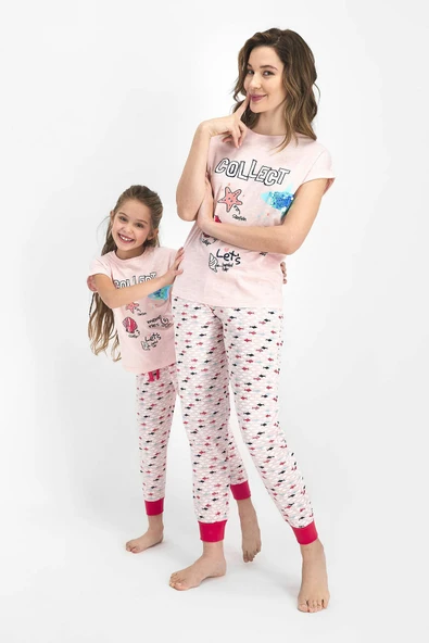 Roly Poly 2460 Kız Çocuk Collect Somon Kısa Kol Pijama Takımı - 4