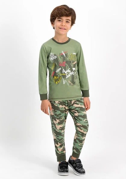 Roly Poly 1639 1-4 Yaş Uzun Kol Erkek Çocuk Pijama Takımı