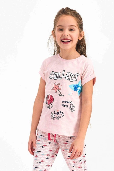 Roly Poly 2460 Kız Çocuk Collect Somon Kısa Kol Pijama Takımı - 2