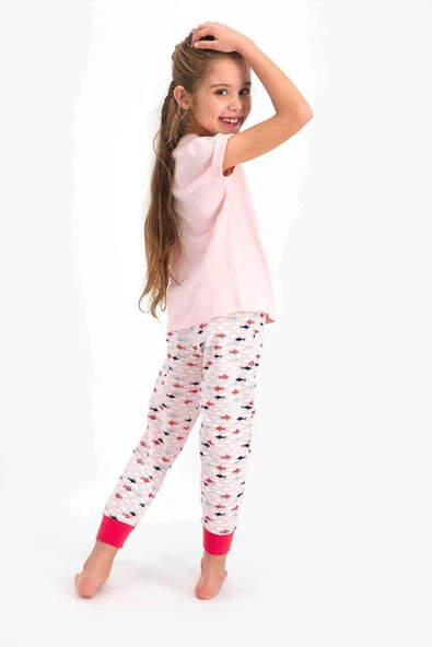 Roly Poly 2460 Kız Çocuk Collect Somon Kısa Kol Pijama Takımı - 3