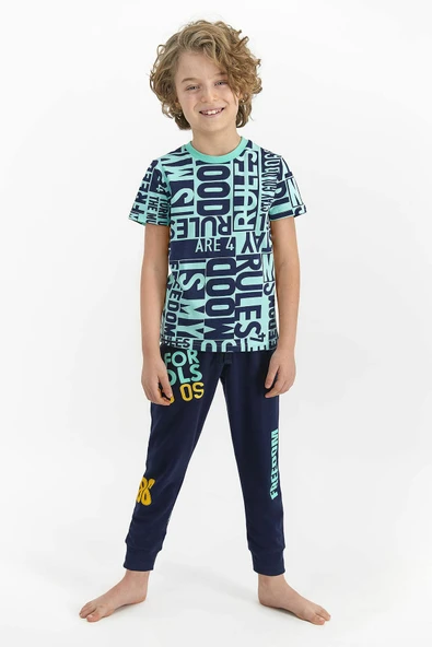 Roly Poly 2371 2-8 Yaş Freedom Erkek Kısa Kol Pijama Takımı - 6