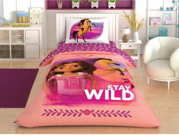 Taç Spirit Stay Wild Tek Kişilik Nevresim Takımı