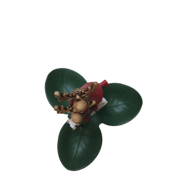 Pastalı Kırmızı Yeşil Geyik Tabaklı Sunum,Çerezlik - Kahvaltı - Kahve - Meyve Sunum Tabağı - 3