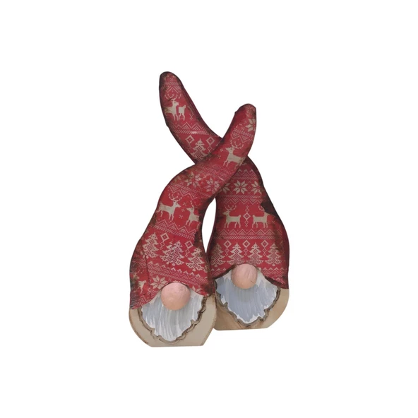 Gnome, Burnuk, Sakallı Kafadar Kar Taneleri Ahşap Dekor - 7