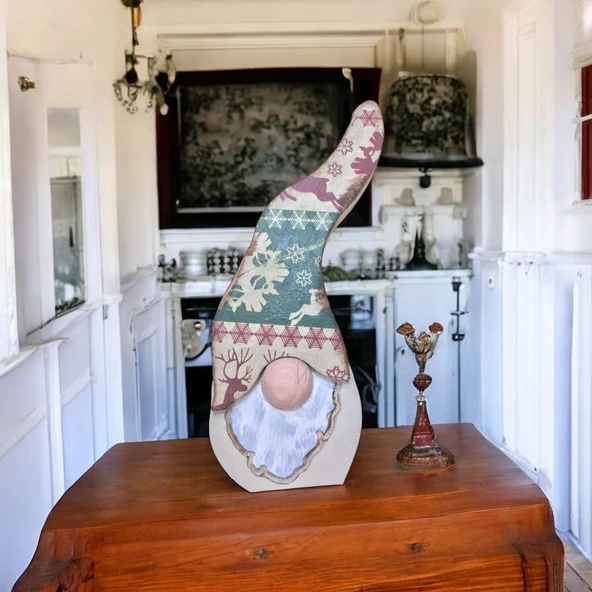 Gnome, Burnuk, Sakallı Kafadar Geyikler Ahşap Dekor - 2